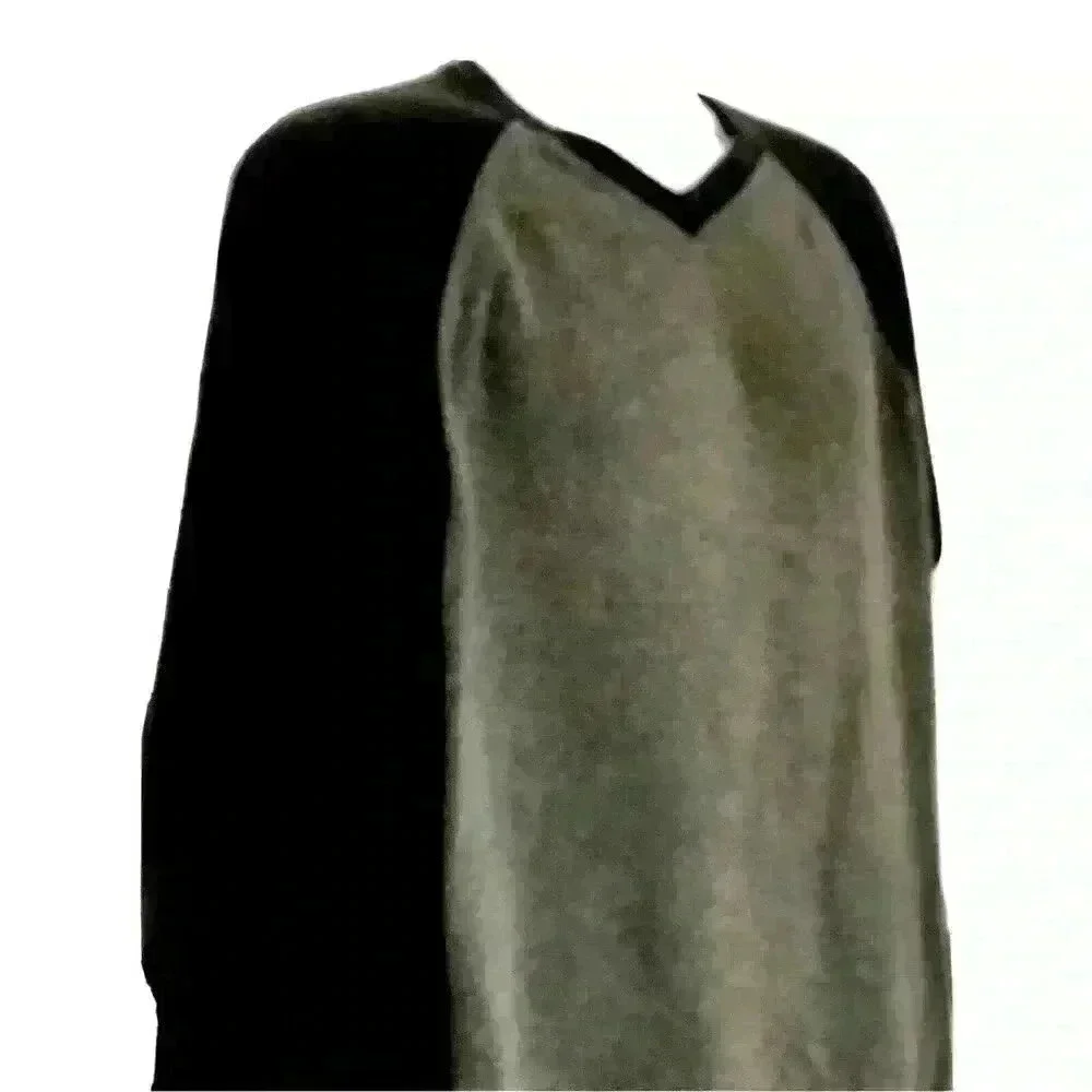 Vtg Banana Republic mens sweater L cotton long sleeve v-neck color block gray